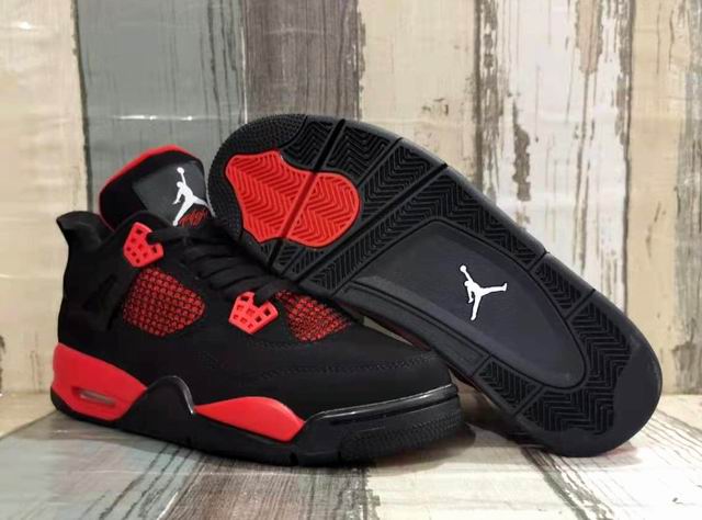 Air Jordan 4 Retro GS Red Thunder CT8527-016 Men's Basketball Shoes Black Red AJ4-18 - Click Image to Close
